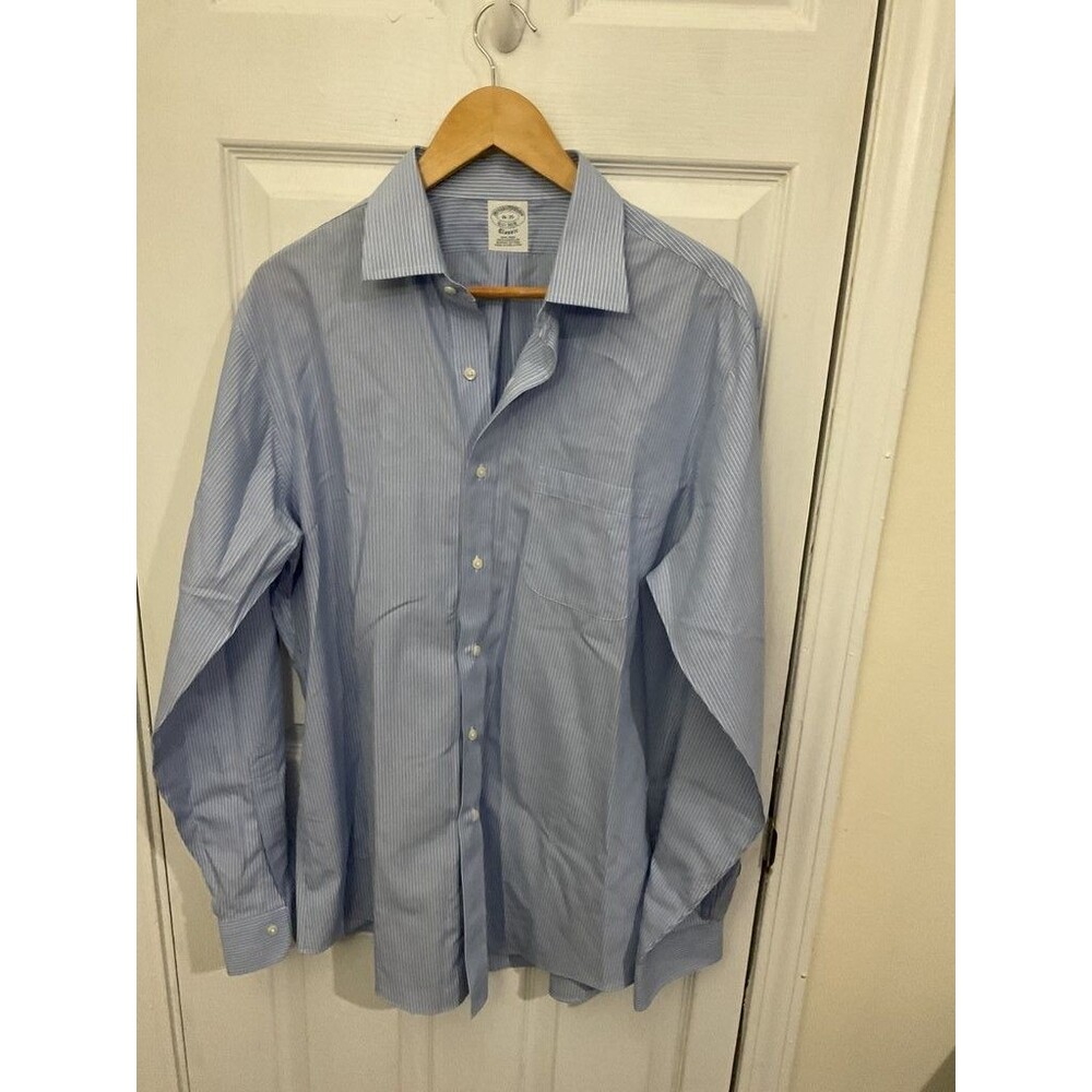 Brooks Brothers Classic Blue Striped Dress Shirt